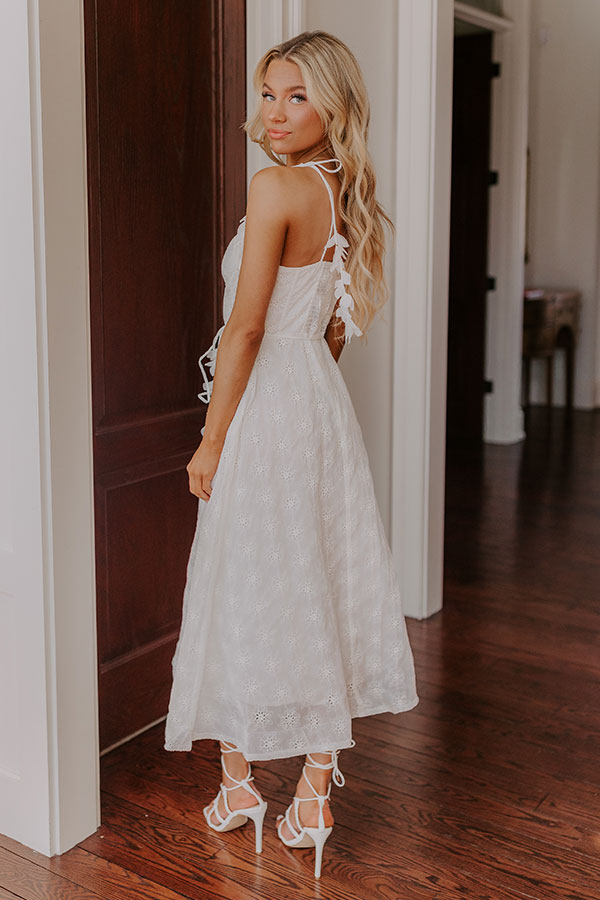 Yes To Forever Eyelet Midi Dress