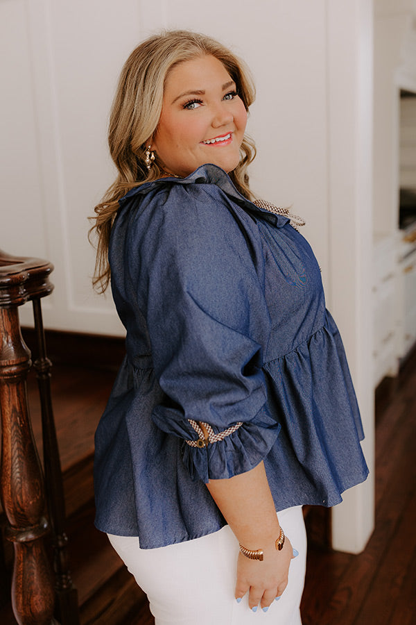 Heartfelt Happiness Chambray Top Curves