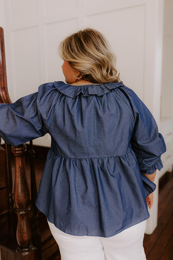 Heartfelt Happiness Chambray Top Curves