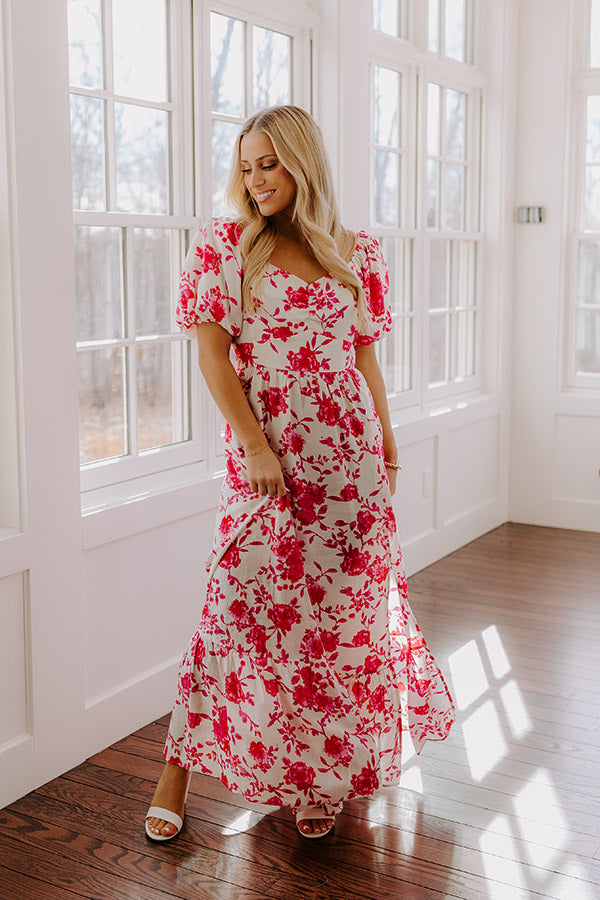 express red floral maxi dress Sweet Surprise in Hot Pink Maxi dress Adult Aladdin Princess Jasmine Colour:Parchment silk shorts