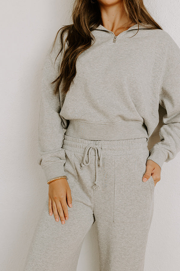 Cozy Lifestyle High Waist Vintage Wash Pants in Grey Image - 3