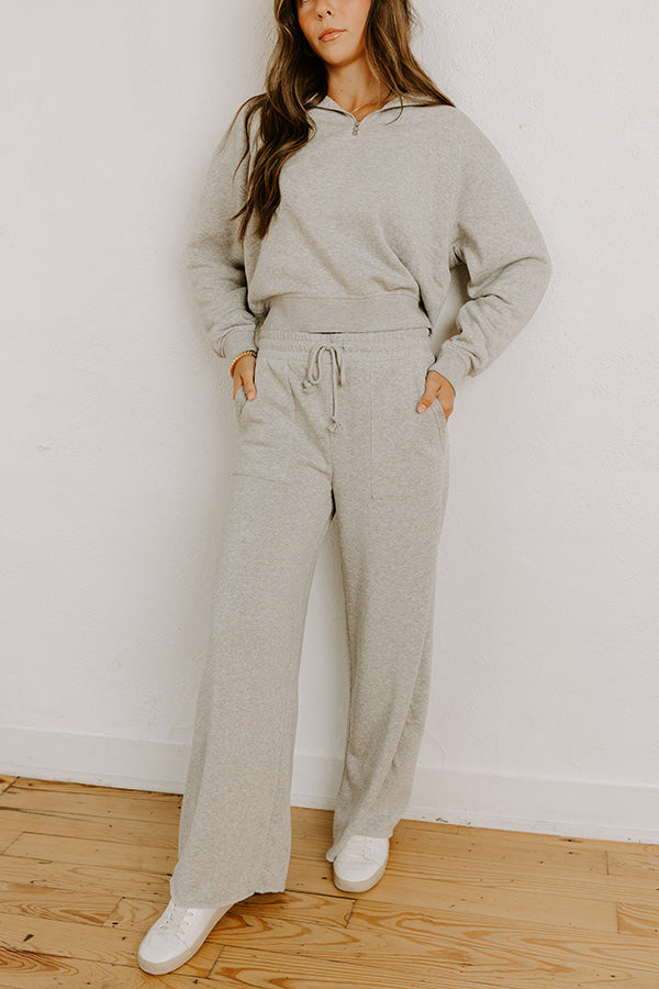 Cozy Lifestyle High Waist Vintage Wash Pants in Grey Image - 1