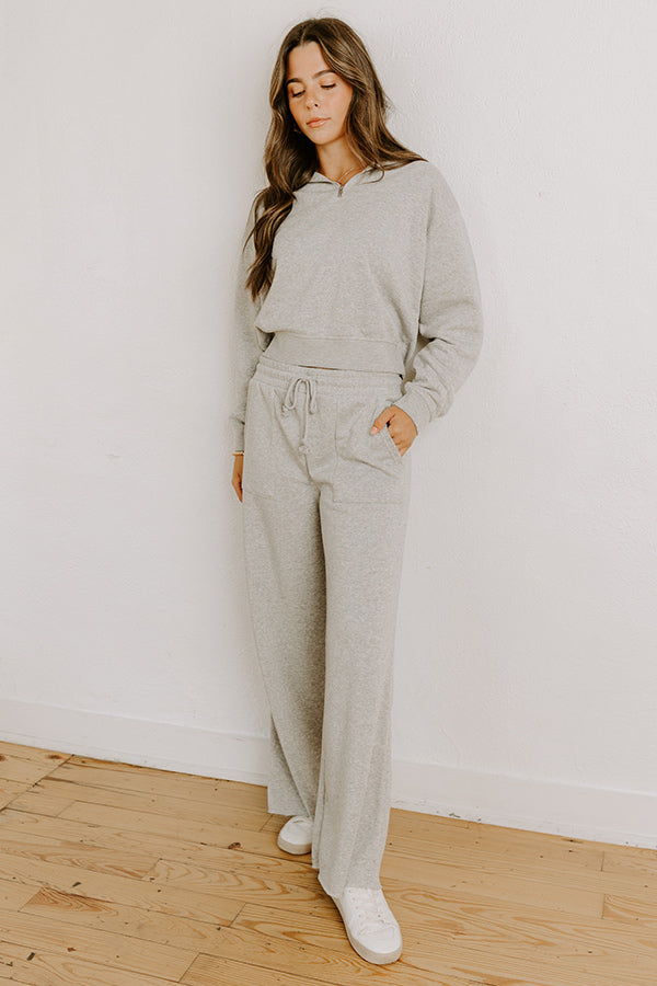 Cozy Lifestyle High Waist Vintage Wash Pants in Grey Image - 2