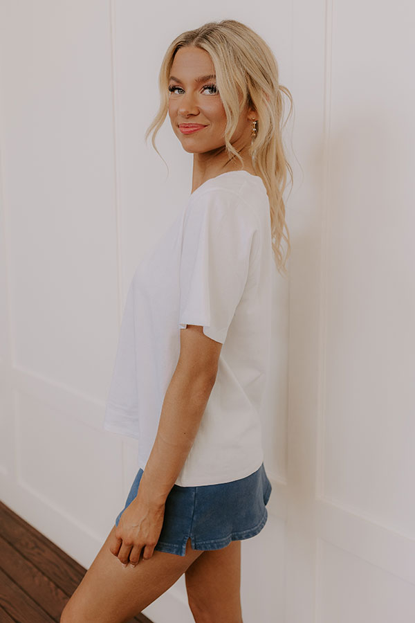 Casual Cues Tee in White   