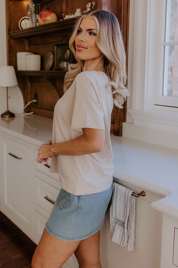 Casual Cues Tee in Oatmeal   