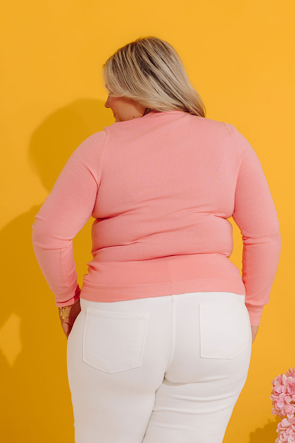 Breezy Chic Knit Sweater Top in Bubblegum Pink Curves Image - 3