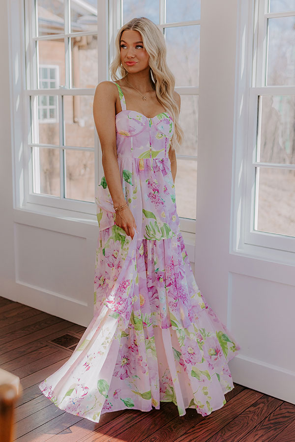 express tiered maxi dress Floral Long Sleeve Tiered Maxi Dress