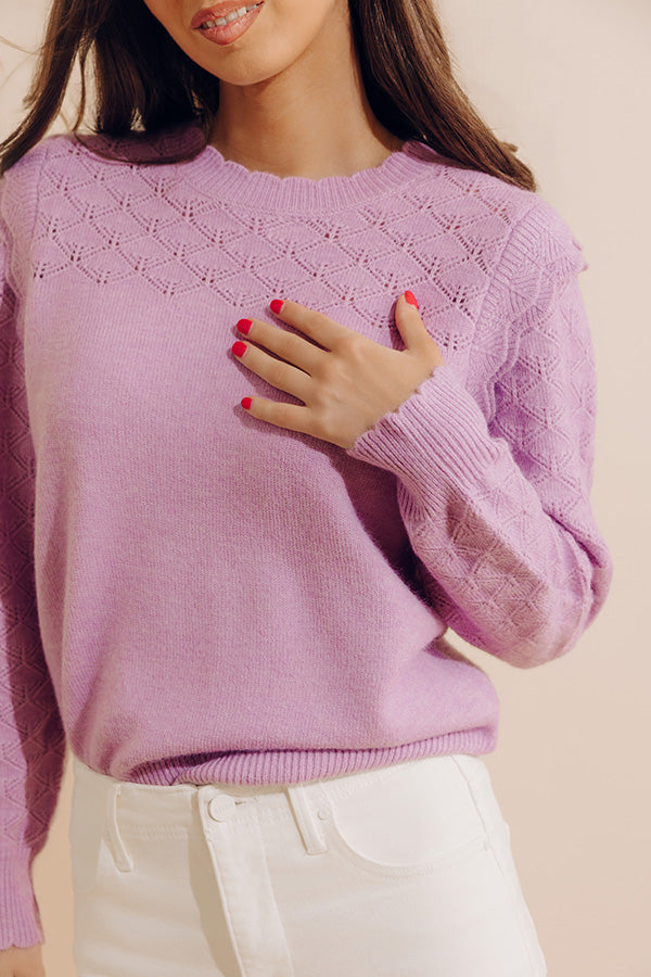 Brunch Babe Pointelle Knit Top Image - 2