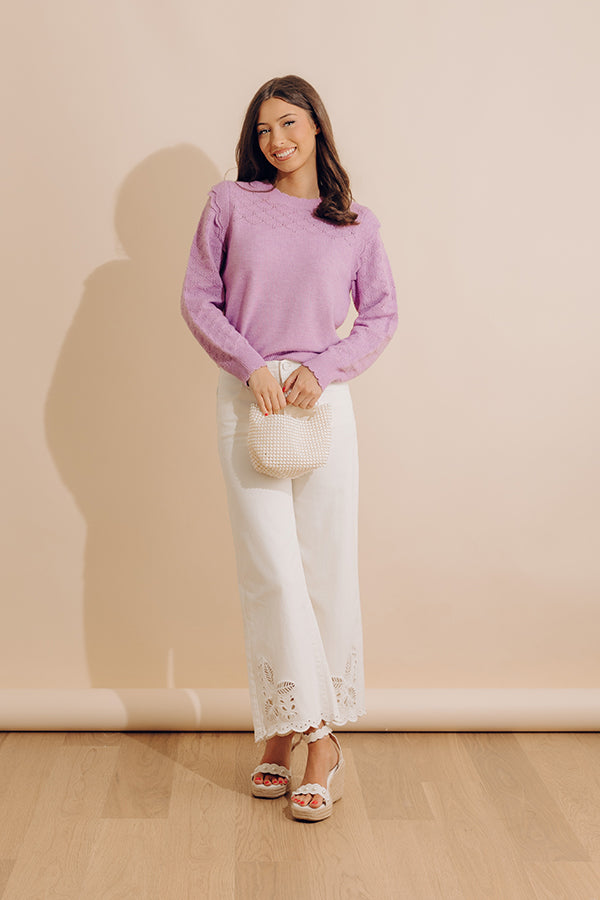 Brunch Babe Pointelle Knit Top Image - 1