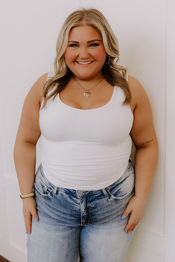 Simply Luxe Tank in White Curves