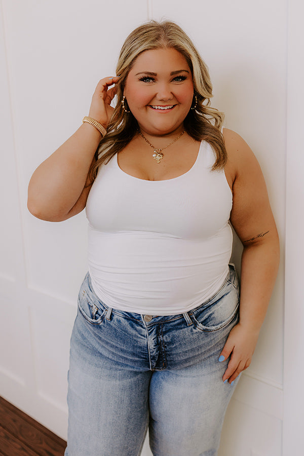 Simply Luxe Tank in White Curves   