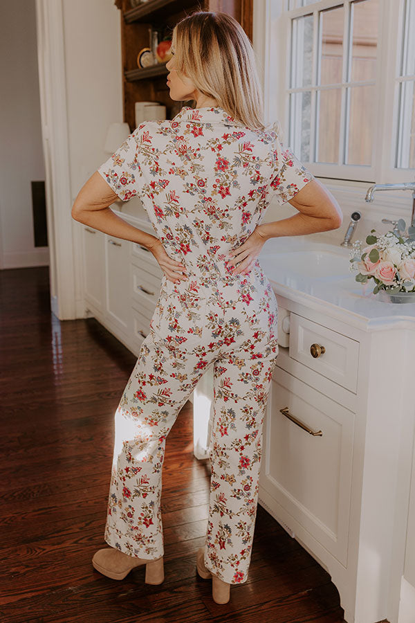 Napa Valley Ready Floral Denim Jumpsuit