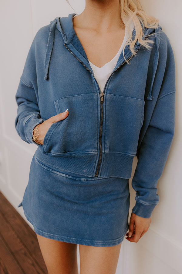 Always On The Go Vintage Wash Sweater in Blue