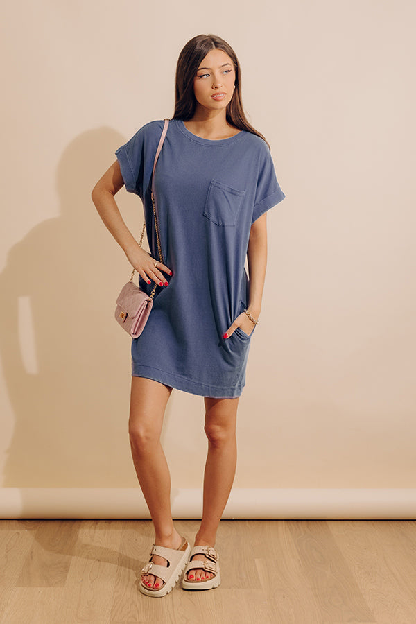 Cafe Meetup Vintage Wash T-Shirt Dress in Riverside Image - 3