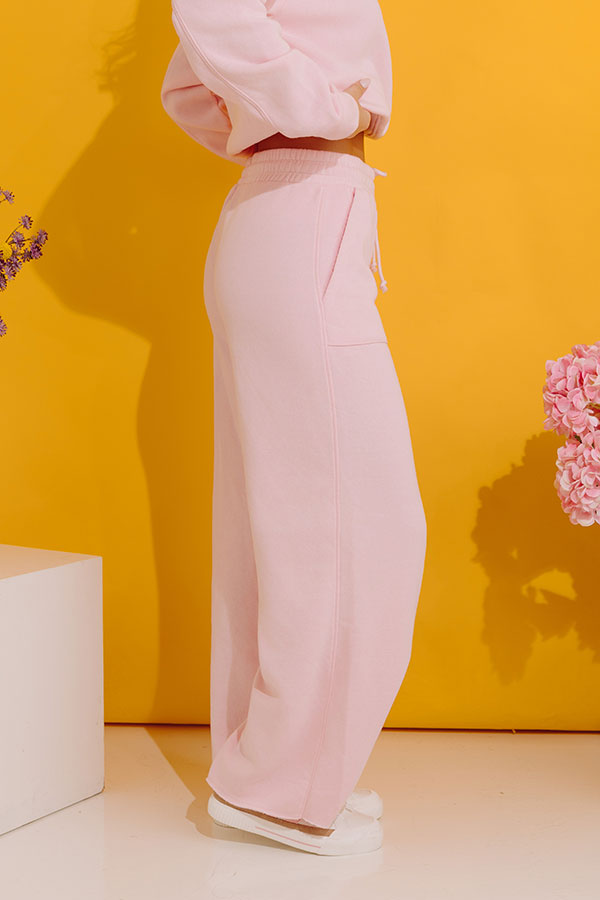 Cozy Lifestyle High Waist Vintage Wash Pants in Pink Image - 2