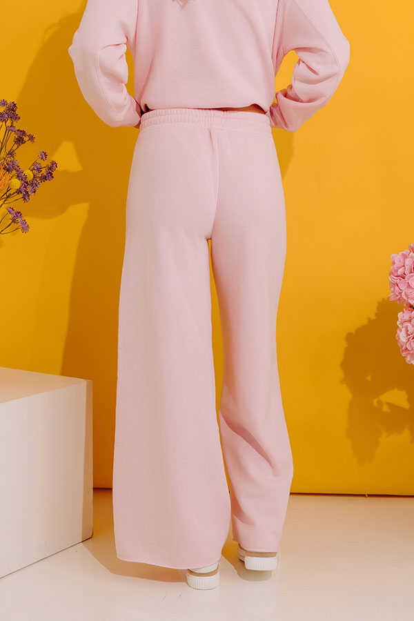 Cozy Lifestyle High Waist Vintage Wash Pants in Pink Image - 3