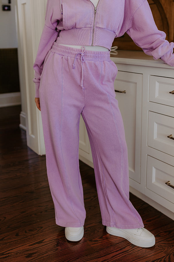 Road Trip Ready High Waist Vintage Wash Pants in Dusty Purple