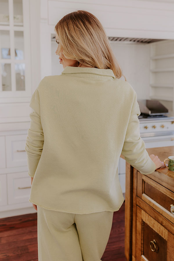 Cozy Cues Sweatshirt in Light Chartreuse