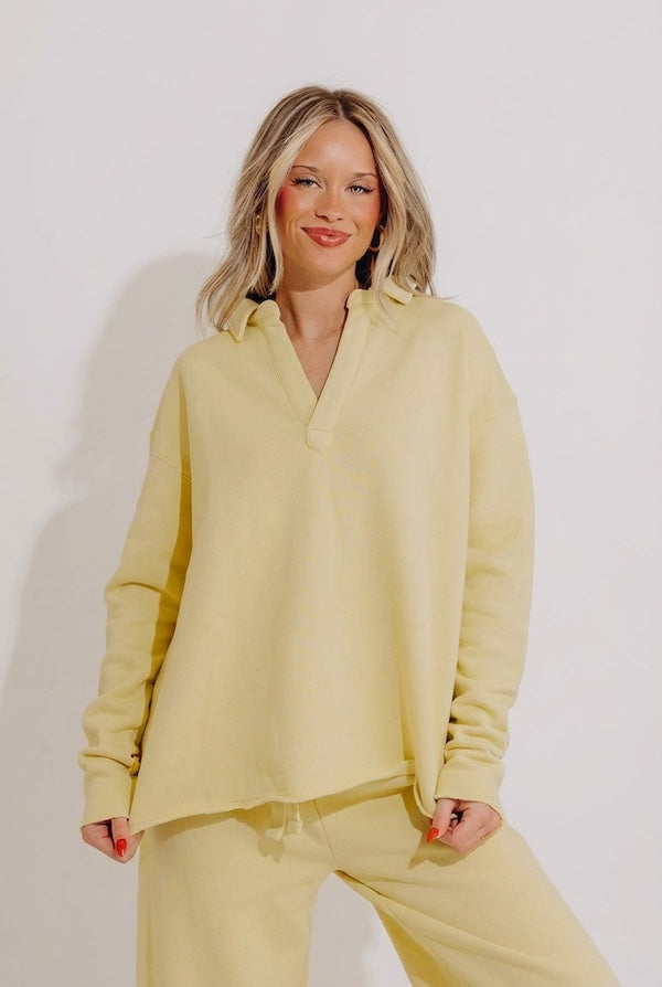 Cozy Cues Sweatshirt in Light Chartreuse Image - 1