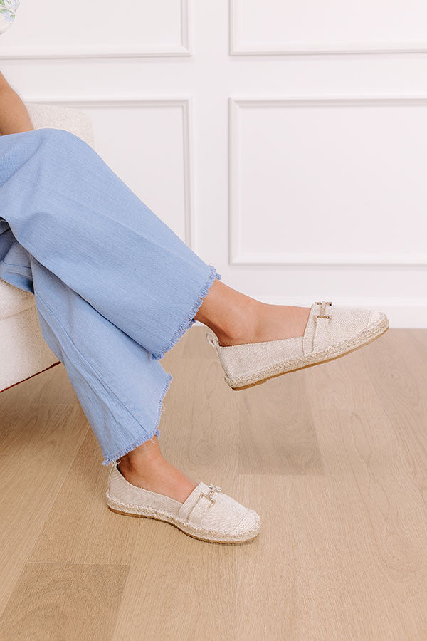 The Ellie Espadrille Flat in Oatmeal