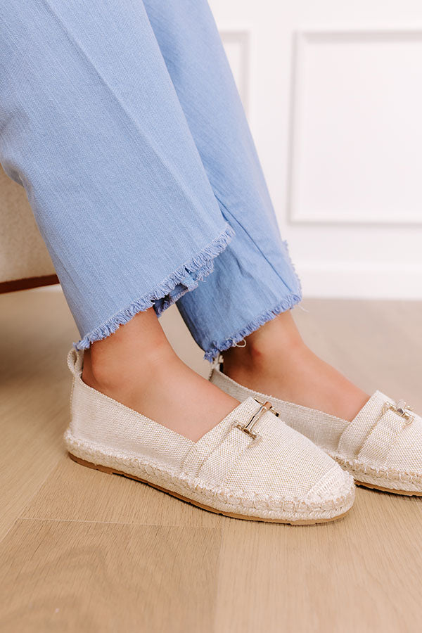 The Ellie Espadrille Flat in Oatmeal