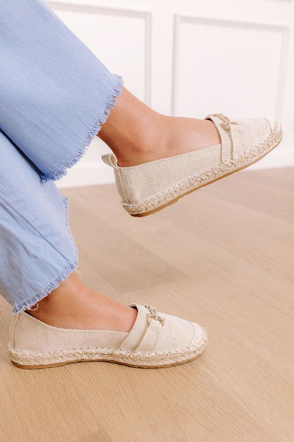 The Ellie Espadrille Flat in Oatmeal