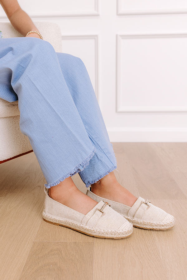 The Ellie Espadrille Flat in Oatmeal