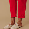 The Hannah Faux Leather Mule Loafer in Cream Image - 1
