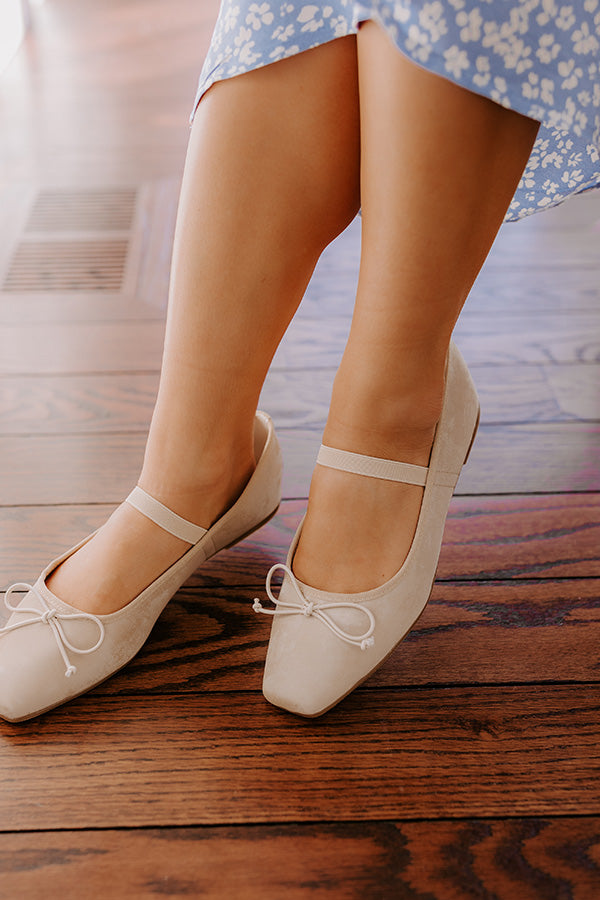 The Emily Velveteen Flat in Oatmeal