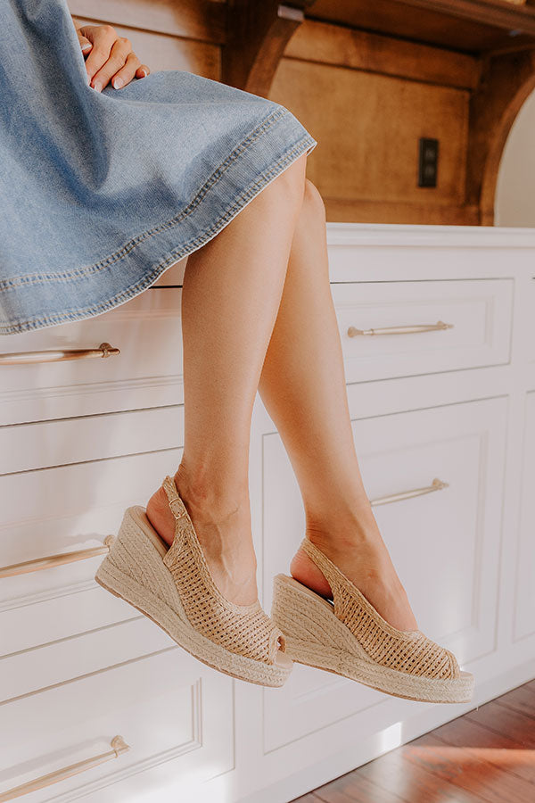 The Vivian Woven Wedge In Tan