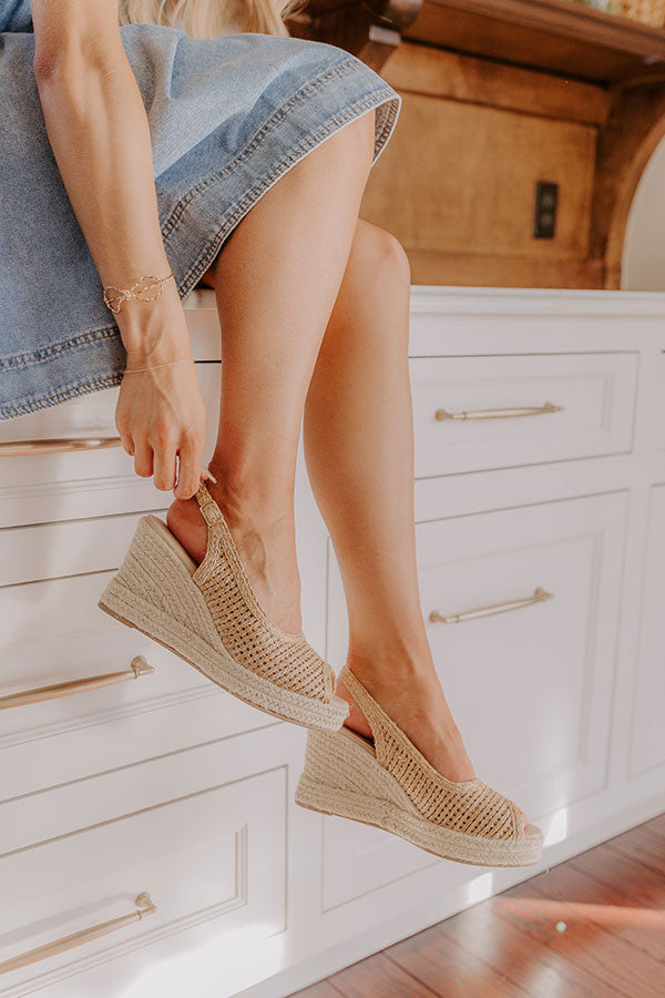 The Vivian Woven Wedge In Tan