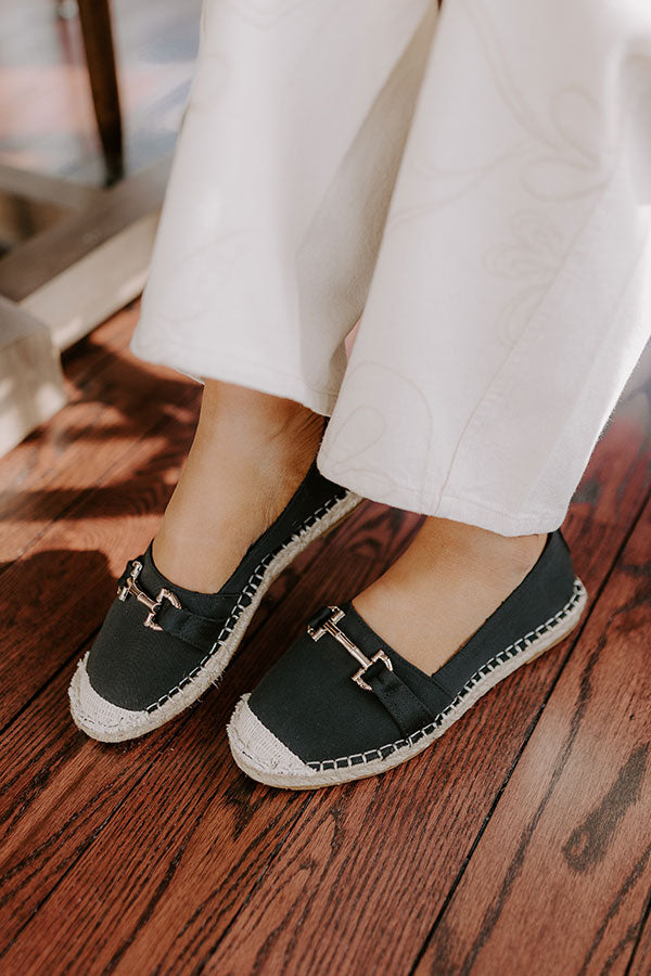 The Ellie Espadrille Flat in Black