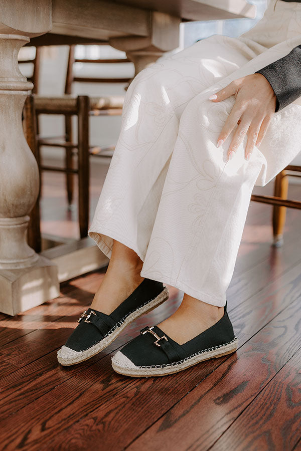 The Ellie Espadrille Flat in Black