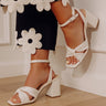 The Samantha Satin Heel in White Image - 1