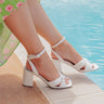 The Samantha Satin Heel in White Image - 1