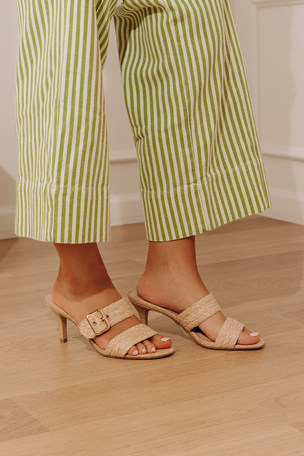 The Rachel Raffia Woven Heel in Natural