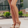 The Tessa Faux Leather Sandal in Brown Image - 1