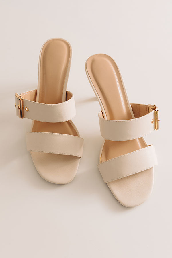 The Rachel Faux Leather Heel in Ivory Image - 2