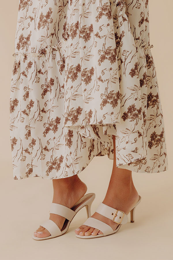 The Rachel Faux Leather Heel in Ivory Image - 1