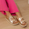 The Sydney Faux Leather Sandal in Gold Image - 1