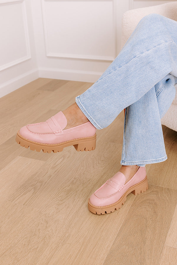 The Piper Faux Leather Loafer in Blush