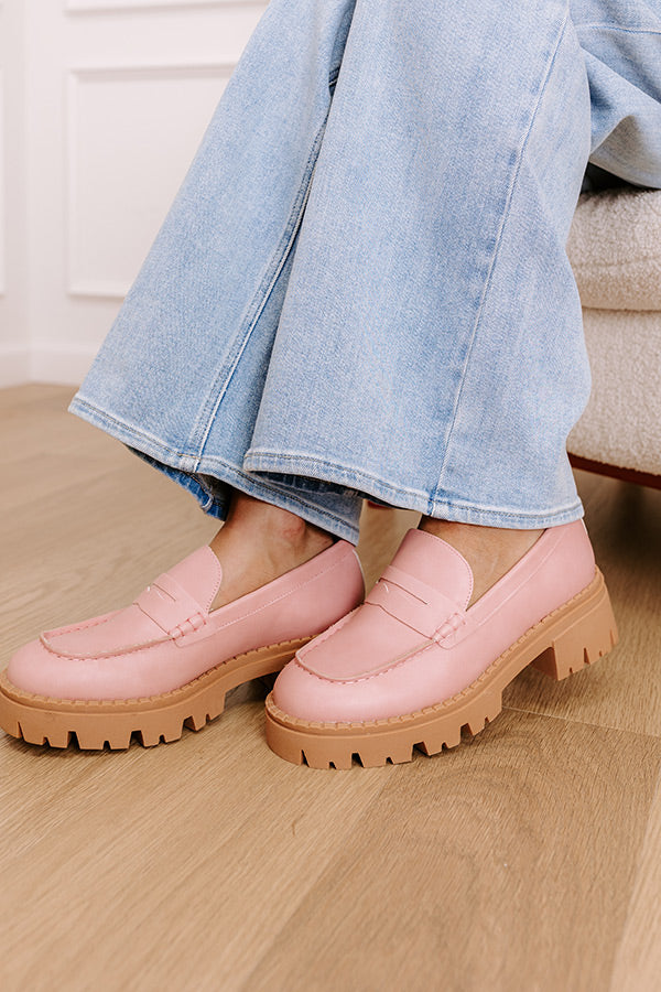 The Piper Faux Leather Loafer in Blush