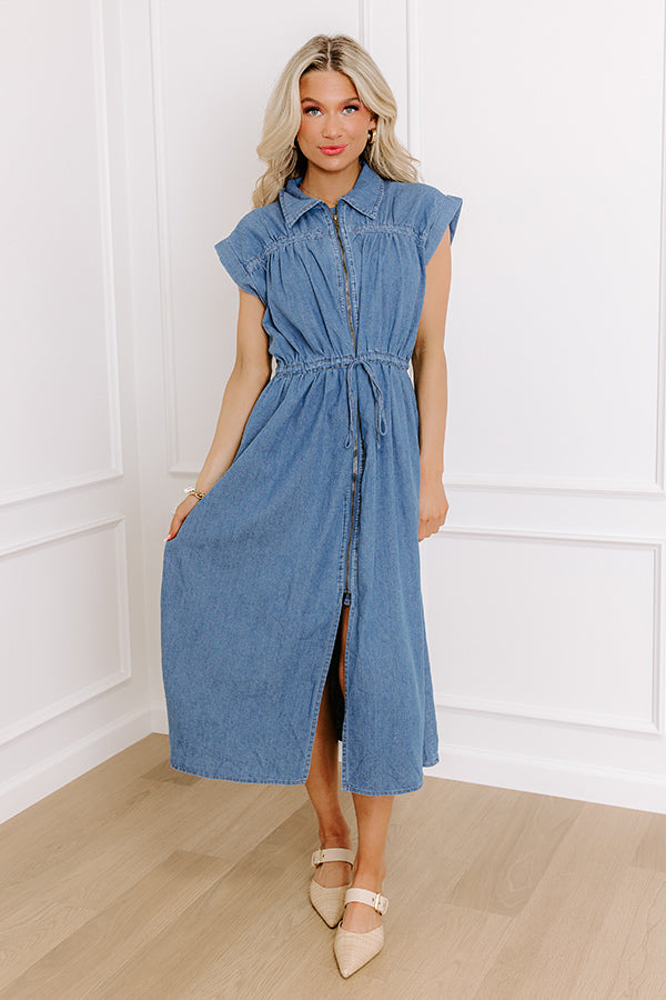 Honeysuckle Dreams Chambray Midi Dress