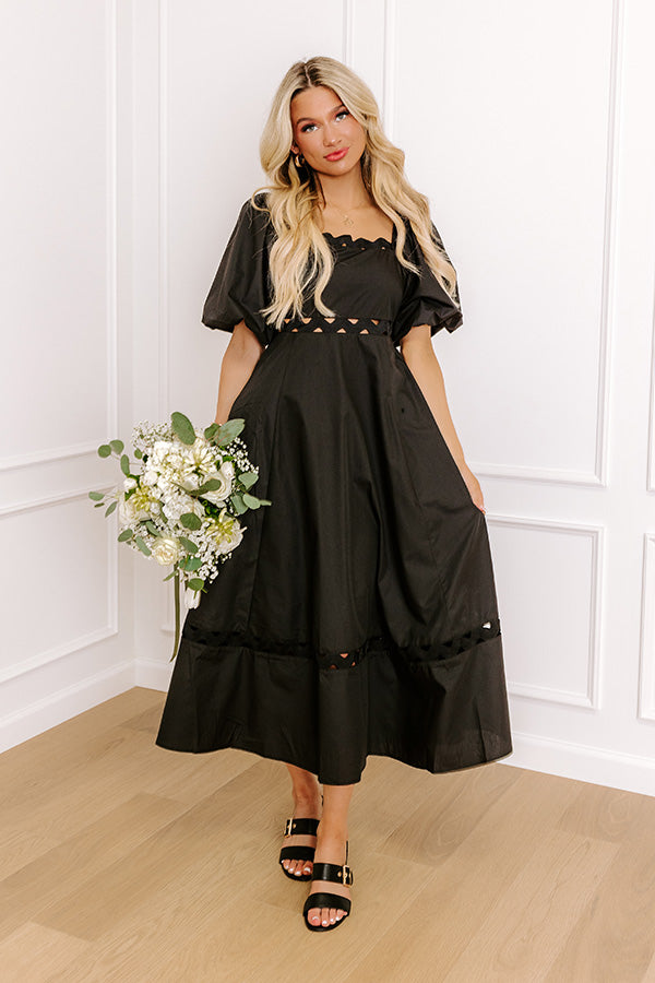 Margaritas Please Cut Out Midi Dress in Black S / Black Margaritas Please Cut Out Midi Dress in Black S / Black