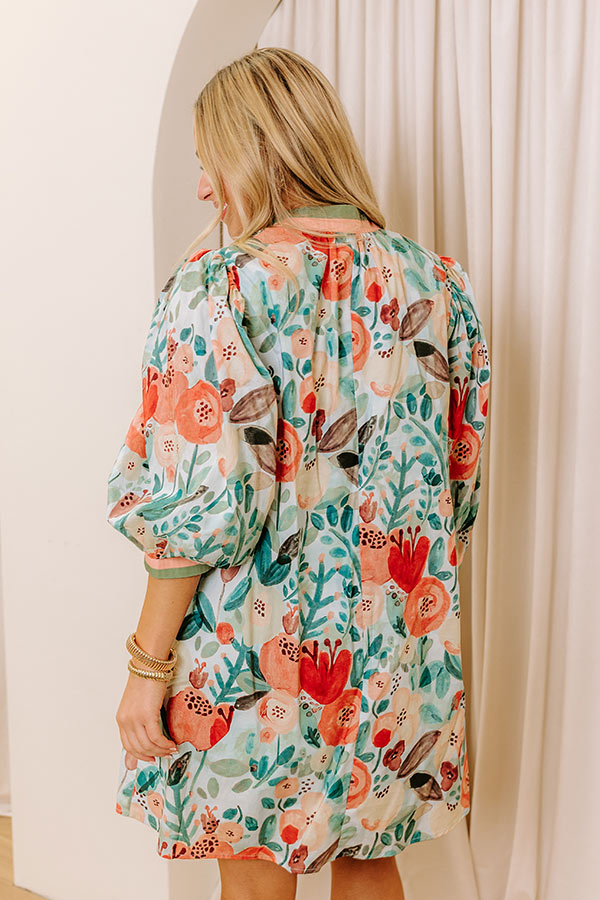 Life In Full Bloom Mini Dress in Limpet Shell