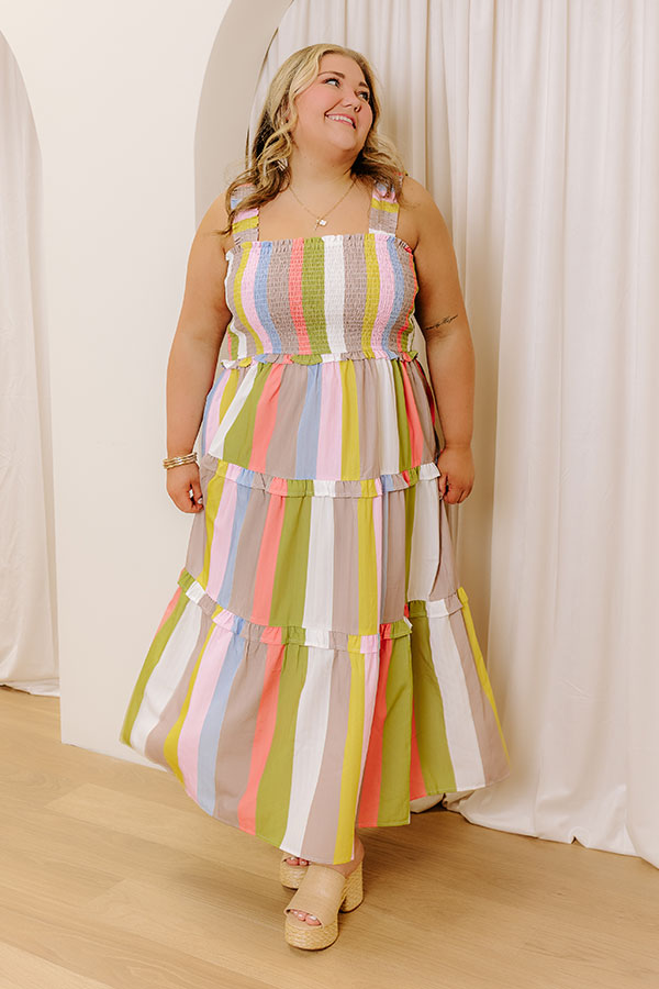 Sunny Stroll Stripe Maxi Dress Curves