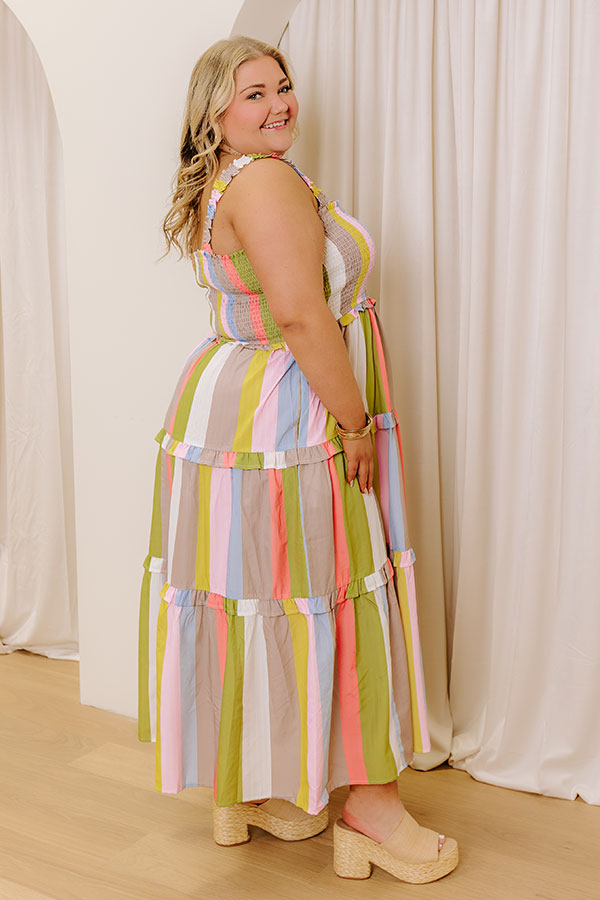 Sunny Stroll Stripe Maxi Dress Curves