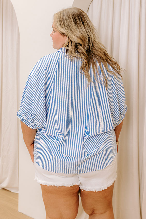 Country Club Gathering Stripe Top Curves