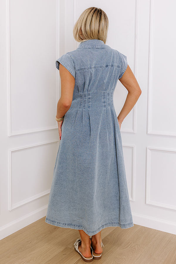 San Fran Bistro Denim Midi Dress