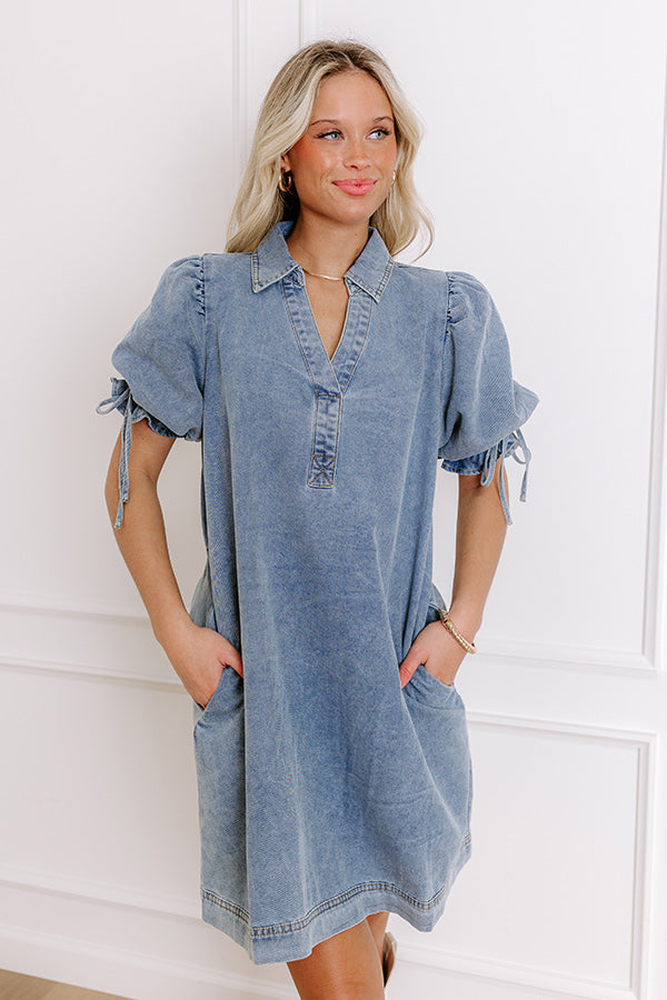 Bistro Hangout Denim Mini Dress